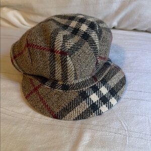 Burberry Brown and Black Newsboy Hat